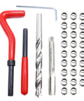 30 Piece Stainless Steel Thread Repair Kit M10 X 1.5 Includes Wire Inserts And Twist Drill Bits Wrench Thread Taps And Breaking Pin Tool For Auto Repair On Cars And Trucks.