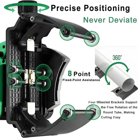 Professional Grade Heavy Duty Electric Pipe Cutter With Automatic Tube Cutting Machine showing precise positioning feature and 8 point fixed assistance.