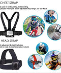 All In One Universal Action Camera Head Strap And Chest Harness Mount Kit For GoPro And Most Sports Cams Like AKASO Brave 4