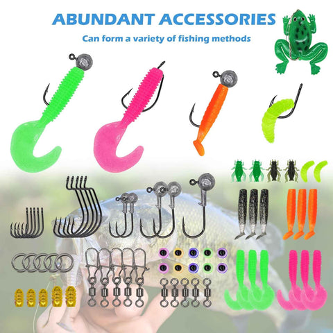 All In One 71 Piece Fishing Lure Kit For Saltwater And Freshwater Bass Angling Includes Crankbaits, Spinner Baits, Frog Lure, Soft Plastics, Jigs