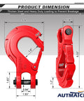 Dimensions of Beefy Three Eighths Inch Clevis Slip Hook With Safety Latch Heavy Duty Winch Hook Stopper in red