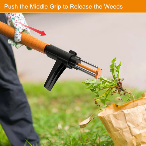 Stand Up Weeder With 3 Claws For Effortless Weed Removal Zero Bending Back Saver Garden Tool With Easy Eject Grip Push Twist Pull Design Durable Lightweight Weeder For Quick Yard Cleanup, ejecting weed roots