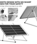 Upgraded 47 Inch Adjustable Solar Panel Tilt Mount Brackets Set with foldable tilt legs showing smooth, safe edges.