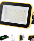 Rechargeable 40W LED Work Light With Tripod Hole, Portable Flood Light shown with USB charging and rotating head