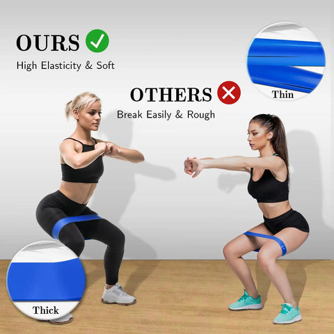 Comparison of Multicolor Resistance Bands Set With Five Levels For Home Gym And Outdoor Workouts Non Slip Latex Exercise Bands