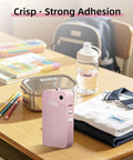 Slick Portable Bluetooth Label Maker With Wireless Tape, Compact Handheld Sticker Printer For Quick Adhesive Labels on wooden table.