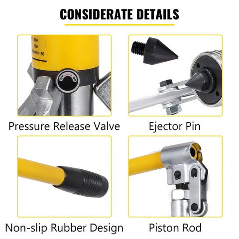 Heavy Duty Hydraulic Wheel Bearing Puller Kit 10 Ton Separator Tool with pressure valve, ejector pin, rubber grip