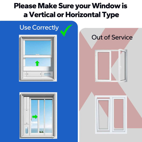 Portable AC Window Vent Kit With 5.9 Inch Exhaust Hose And 5.9 Inch Coupler Bird Guard Adjustable Window Seal From 17 To 63 Inches Universal Sliding Vent Kit For Easy Cooling And A Snug Fit compatible window types illustration