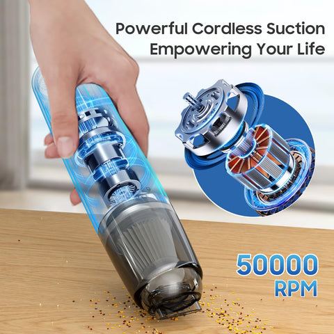 Cordless Handheld Vacuum Cleaner, Ultralight And Super Handy For One-Handed Cleanups In Car, Home, Office, 2 In 1 Suction And Blower