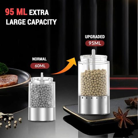 Salt And Pepper Grinder Set With External Coarseness Adjustment, 95ml Large Capacity comparison with 60ml grinder