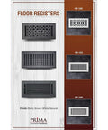 Various designs of durable cast aluminum floor register 8 by 12 inches for floors walls and ceilings built to last handcrafted finish