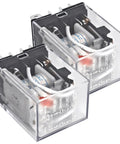 Two Pack General Purpose DPDT Power Relay 24VAC With 10A Contact Rating And 46mA Load Current At 60Hz For Reliable Electric Signal Control