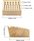 Wooden Leather Craft Tool Holder Rack With 46 Holes Keeps Stamping Punches And Brushes Organized, dimensions shown
