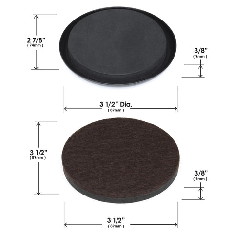 Premium Furniture Sliders For All Floor Surfaces 16 Piece Moving Kit With 3.5 Inch Round Movers Reusable Rubber Foam Tops For Easy Moving Of Sofas Chairs Tables On Hardwood Or Carpet Black