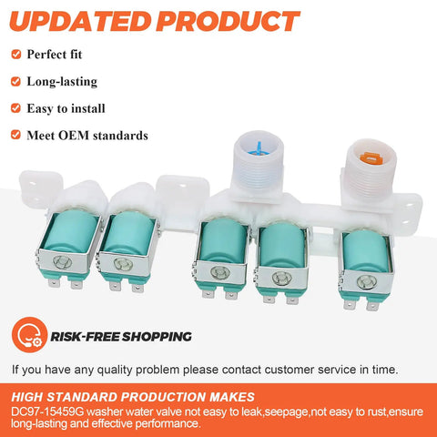 Upgraded Water Inlet Valve Assembly For Washing Machines DIY Friendly 2 Port 0.91 Inch Fittings 110 120V Hot And Cold Lines Replaces 3276197 AP5623056 PS4220861 EAP4220861 Compatible With Samsung Washers 5 Year Warranty Beaquicy, 2-port valve