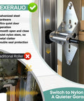 Quiet Full Wrap Nylon Garage Door Roller Kit with Hinges, showing galvanized hardware and nylon rollers for 8 foot doors