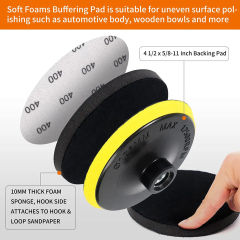 Turn Your Drill Into A Sander With This 45 Pack 5 Inch Wet Dry Sanding Discs Kit With Hook And Loop Backing Pad for polishing.