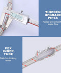 Image showing Built Tough Braided Stainless Steel Faucet Supply Lines Twenty Inch Length with PEX inner tube for safe drinking water.