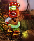 16.7 Inch Tiki Garden Statue With Solar Powered Lantern Lights, Large Hawaiian Tiki Man Figurine for Outdoor Patio Yard Bar Beach Pool Pond, Auto On Off Glow for Nighttime Ambiance and Holiday Gift Idea