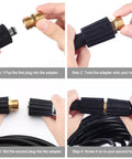 Upgrade Your Wash Game With This Brass Pressure Washer Hose Connector M22 14mm Adapter 5000 PSI assembly steps