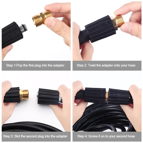 Upgrade Your Wash Game With This Brass Pressure Washer Hose Connector M22 14mm Adapter 5000 PSI assembly steps