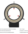 144 LED Ring Light For Microscope And Camera Lens With Four Zone Control Pro Grade Adjustable Brightness Secure Mount And Smooth Even Illumination For Macro Stereo Microscopy And Photography, black ring light, regular size