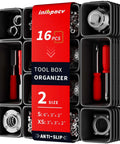 16 Piece Small Parts Tool Box Organizer Trays Set For Tool Box Drawer Storage with Eight Small and Extra Small Trays