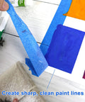 Blue Painter Tape 1 Inch By 60 Yards Six Roll Pack Pro Grade Masking Tape peeling to reveal sharp lines on painted surface