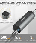 Portable mini receiver of Dual Wireless Microphone System For Live Performances With 2 Bodypack Transmitters and USB-C port