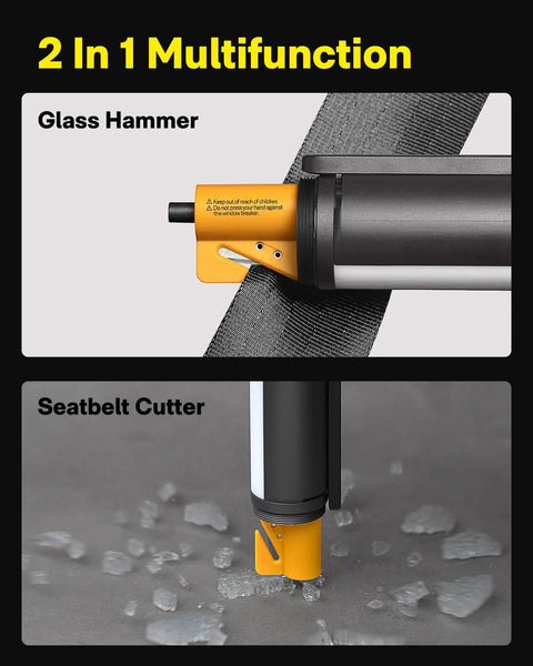Rechargeable Magnetic LED Flashlight 1000 Lumens With Window Glass Breaker and Seat Belt Cutter close-up view