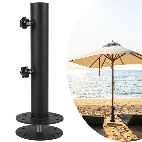 Fits 0.75 To 1.5 Inch Diameter Umbrella Poles Universal Clamp Mount Table Bracket Granite Umbrella Stand on beach