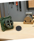 Top Shelf 6pc Nylon Polishing Buffing Wheels With 10mm Hole for polishing and grinding on steel and copper, shown with grinder.