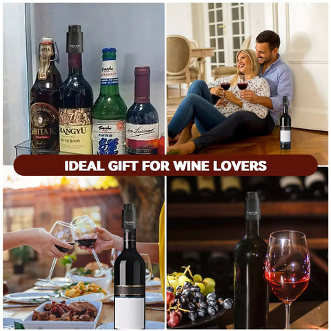 Two Pack Real Vacuum Wine Stoppers Keep Wine Fresh Longer, Reusable Preserver To Suck Air Out, Vacuum Seal Bottle Stopper