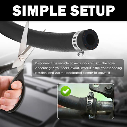 Hella Tough Two Piece Brake Booster Vacuum Hose Kit 11 32 X 36 Inch with scissors cutting soft rubber line for easy setup.