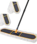 No Fuss Commercial Dust Mop With A Beefy 36 Inch Wide Replacement Head, Features A Smooth Pivot Design And A Heavy Gauge 59 Inch Handle For Sweeping Dry Floors Quick, with two replacement heads.