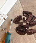 Four Piece Drawer Slide Kit For Dressers And Cabinets, Real Easy Install on wood floor with screwdriver and hardware