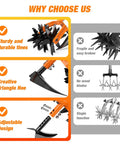 Image showing 2 In 1 Garden Cultivator And Weeder With Upgraded Triangle Hoe and Adjustable Handle with sturdy tines and design.