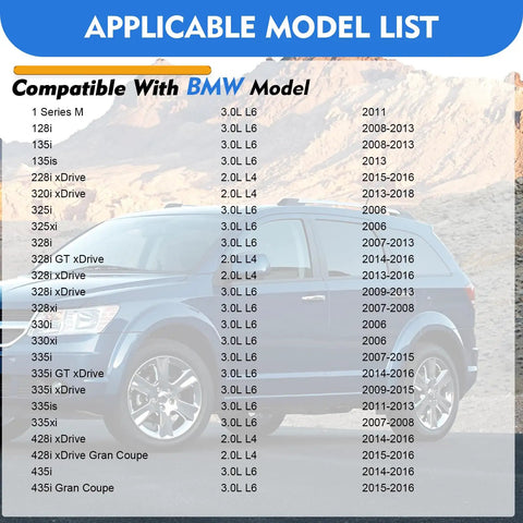 Applicable model list for BMW Oil Filter Replacement HU816X 4 Pack Replaces 11427566327 11427541827 11427953129 11428683196