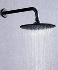 Single Handle Anti Scald Tub And Shower Faucet With 9 Inch Showerhead And 14 Inch Arm Matte Black Finish Showerhead