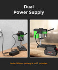 Steady As Can Be Benchtop Mini Drill Press With Quick Grip Vise showing dual power supply options on a workbench.