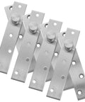 Stainless Steel Pivot Door Hinges Set, Concealed Mounting For Hidden Doors And Folding Screens, shown in overlapping arrangement