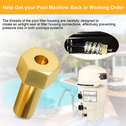 Machined Nut Replacement Kit For Pool Filter Repair Fits FNS FNS Plus Clean And Clear Quad DE Filters with brass nut and filter