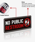 2 Pack No Public Restroom Signs Weatherproof Vinyl Stickers Self Adhesive For Office Home Windows Or Doors Bold Black And Red No Public Bathroom Sign