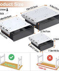 Premium Under Desk Drawer Storage Set With Three Attachable Slide Out Trays For Office And Home size chart showing dimensions and fitting options.