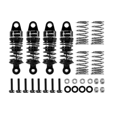 45mm Oil Shocks With Progressive Rate Springs For One Twelfth Losi Nascar RC Upgrades, showing shocks, springs, and mounting hardware.