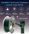 Badass PETG Carbon Fiber Filament 1.75Mm 1Kg Spool Bright Emerald Green for FDM 3D Printers with printed hand model