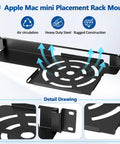 Slick 1U Rack Mount Bracket For Mac Mini Featuring Integrated Hinges And Dual Pivot Arms For No Sweat Hook Up Inside 19 Inch Server Network Cabinets With Rock Solid Stability, showcasing airflow design.