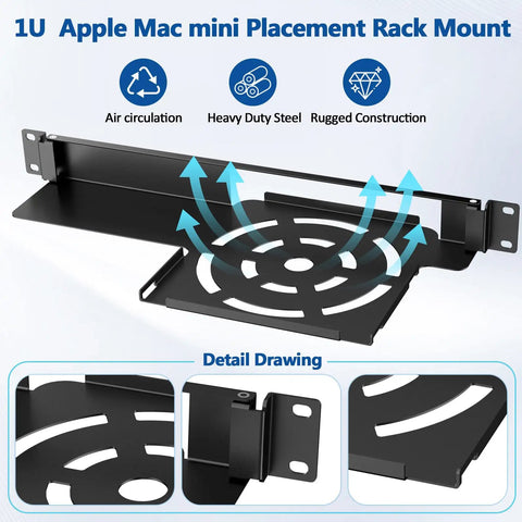 Slick 1U Rack Mount Bracket For Mac Mini Featuring Integrated Hinges And Dual Pivot Arms For No Sweat Hook Up Inside 19 Inch Server Network Cabinets With Rock Solid Stability, showcasing airflow design.