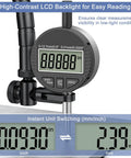 Electronic Digital Dial Indicator Gauge Pro Grade With Inch And Metric Measurement, Range 0 To 12.7 mm And 0 To 0.5 Inch