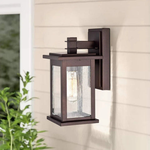 Bronze Outdoor Wall Light 2 Pack 12 Inch Anti Rust Sconce No Assembly Required 100W Max Exterior Fixture for house wall